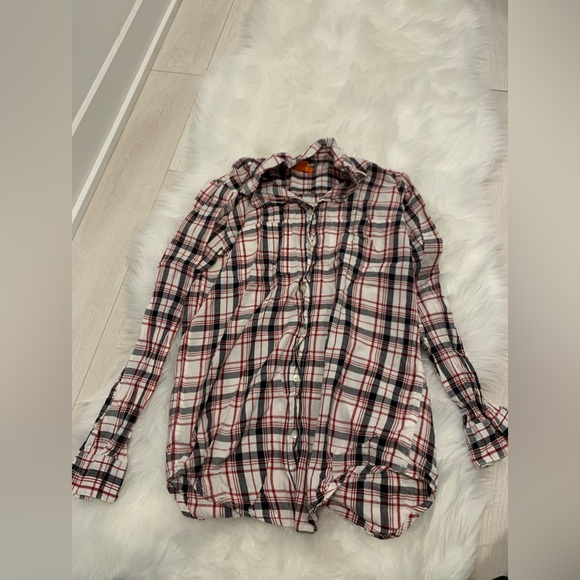 Joe Fresh Women’s Red Tartan Shirt - Picture 2 of 3